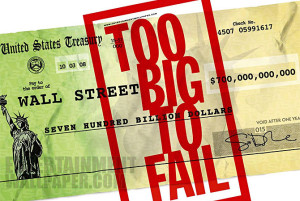 Dettaglio della locandina del film per la TV "Too big to fail" (2011, regia di C. Hanson, basato sul libro omonimo di Andrew Ross Sorkin)