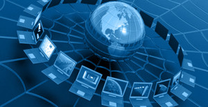 Global computer network. Hi-res digitally generated image.