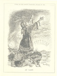 Illustrazione: Macedonia, finalmente la Libertà. Punch or the London charivari, 27 novembre 1912.