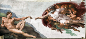 "God2-Sistine Chapel" di Michelangelo Buonarroti - Opera propria, Titimaster (talk), photography: 11/06/2011. Con licenza Pubblico dominio tramite Wikimedia Commons.