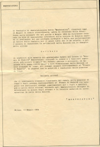Lettera raccomandata con cui la Montecatini offre un risarcimento alle famiglie delle vittime, 11 maggio 1954 (da archivio privato)