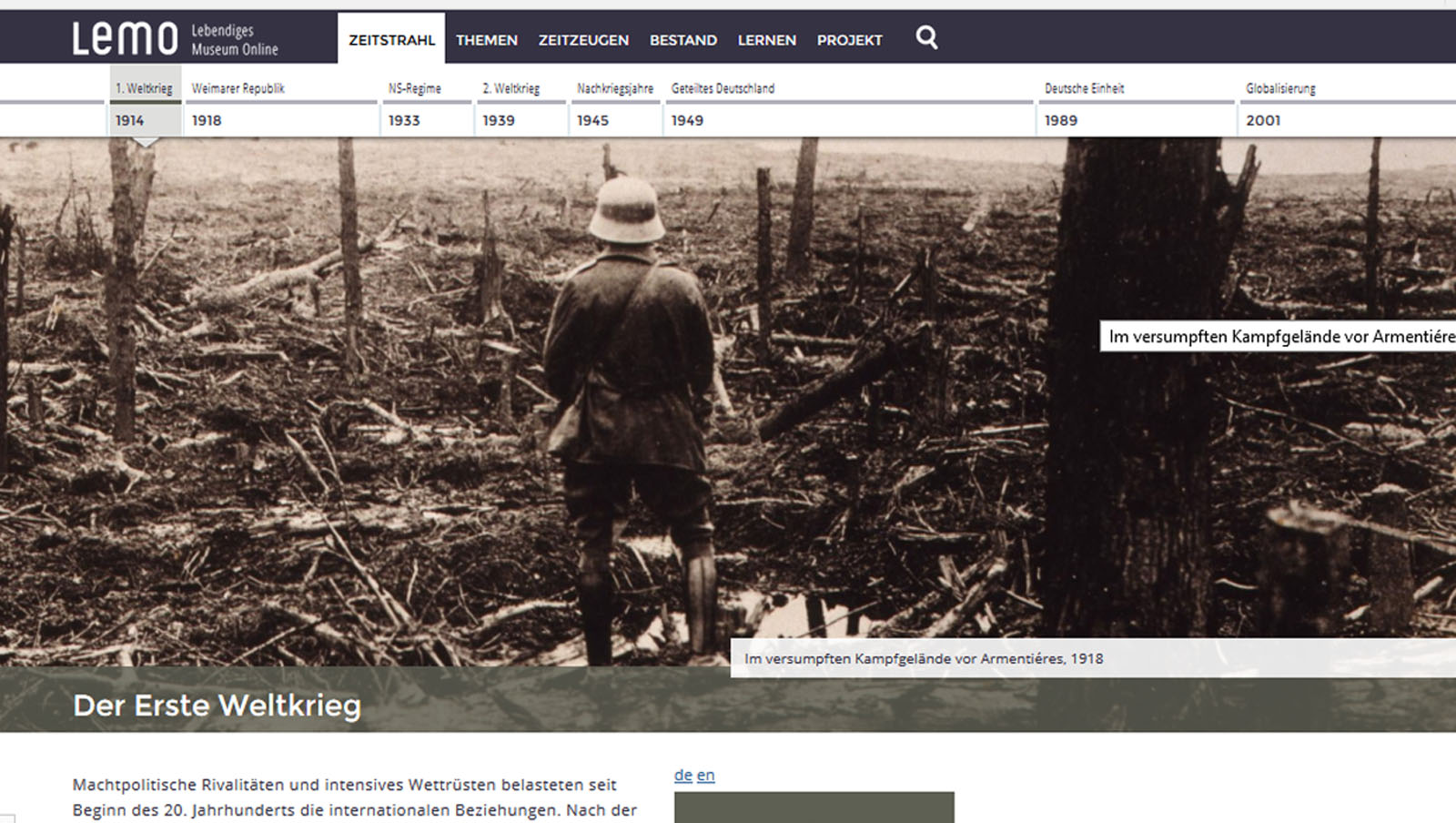 La “Grande Guerra”: musei e mostre sul Web