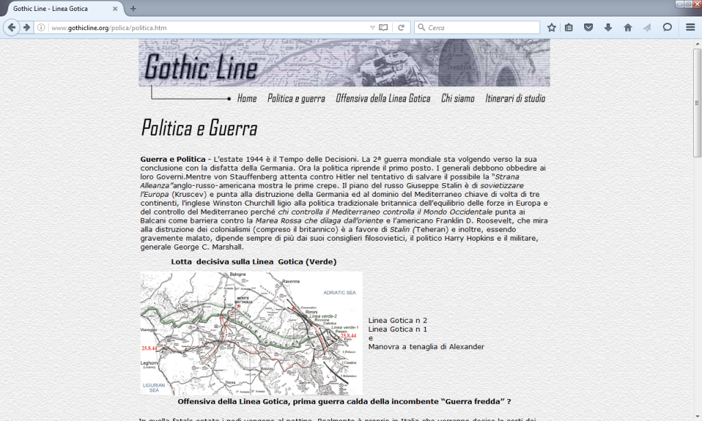 Fig. 5 - Politica e guerra da Gothic Line (http://www.gothicline.org/polica/politica.htm)
