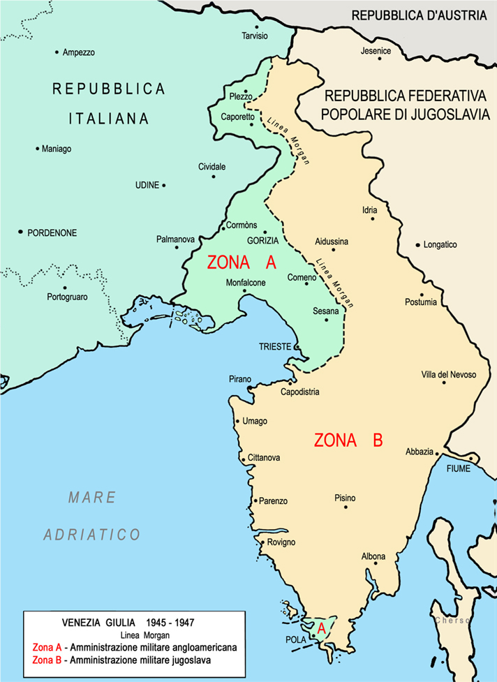 Figura 5. Venezia Giulia 1945-1947. Linea Morgan