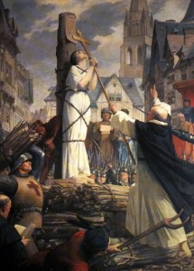 "Joan of arc burning at stake" di User Mcyjerry on zh.wikipedia - Originally from zh.wikipedia; description page is (was) here18:46 2006?5?12? Mcyjerry 400x613 (254,292??) ({{PD-old}} Joan of arc burning at stake. Drawn by Jules-Eugène Lenepveu (1819-1898), a French neoclassical artist.). Con licenza Pubblico dominio tramite Wikimedia Commons.