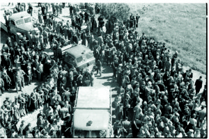 I funerali delle vittime del disastro minerario di Ribolla del 7 maggio 1954. Il repertorio fotografico è stato tratto dal volume curato da Cipriani Massimo, La miniera a memoria, Roccastrada, 2004