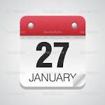 Foglio di calendario per il 27 gennaio 